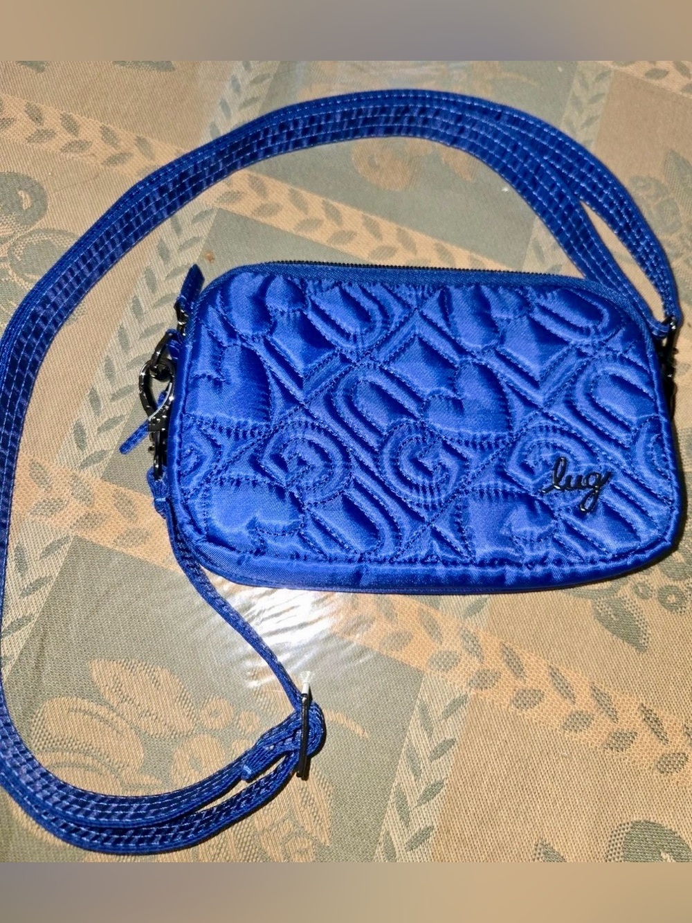 Lug Coupe LE Love Convertible Quilted Crossbody Bag w/Belt Strap {SAPHIRE BLUE} - Picture 2 of 13